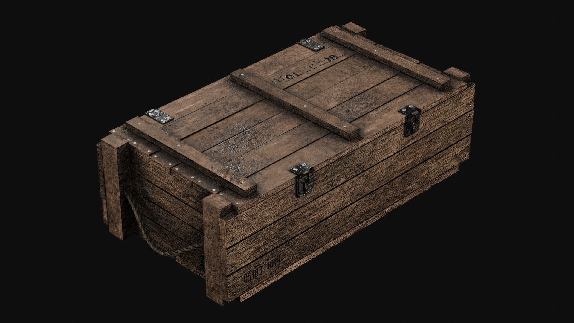 Low-Poly Wooden Storage Crate Low-poly 3D model_3