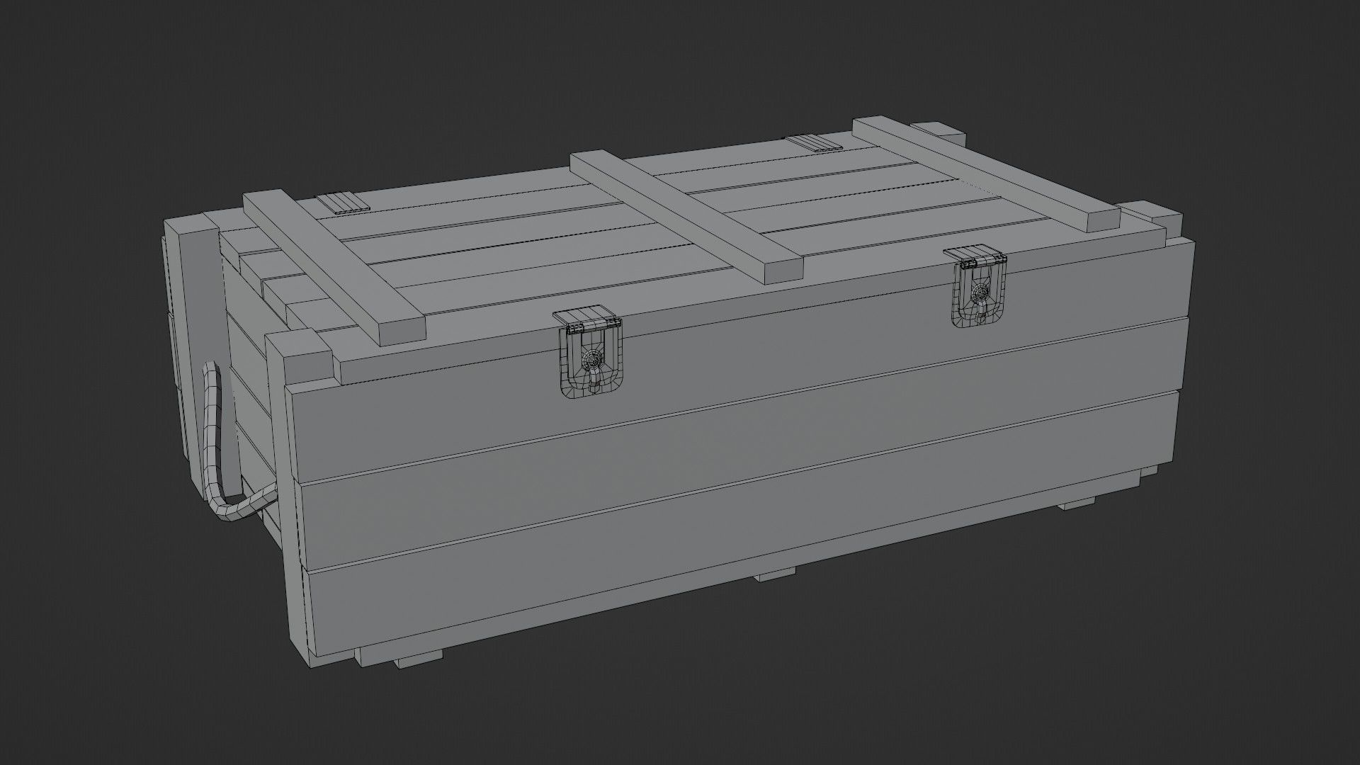 Low-Poly Wooden Storage Crate Low-poly 3D model_10