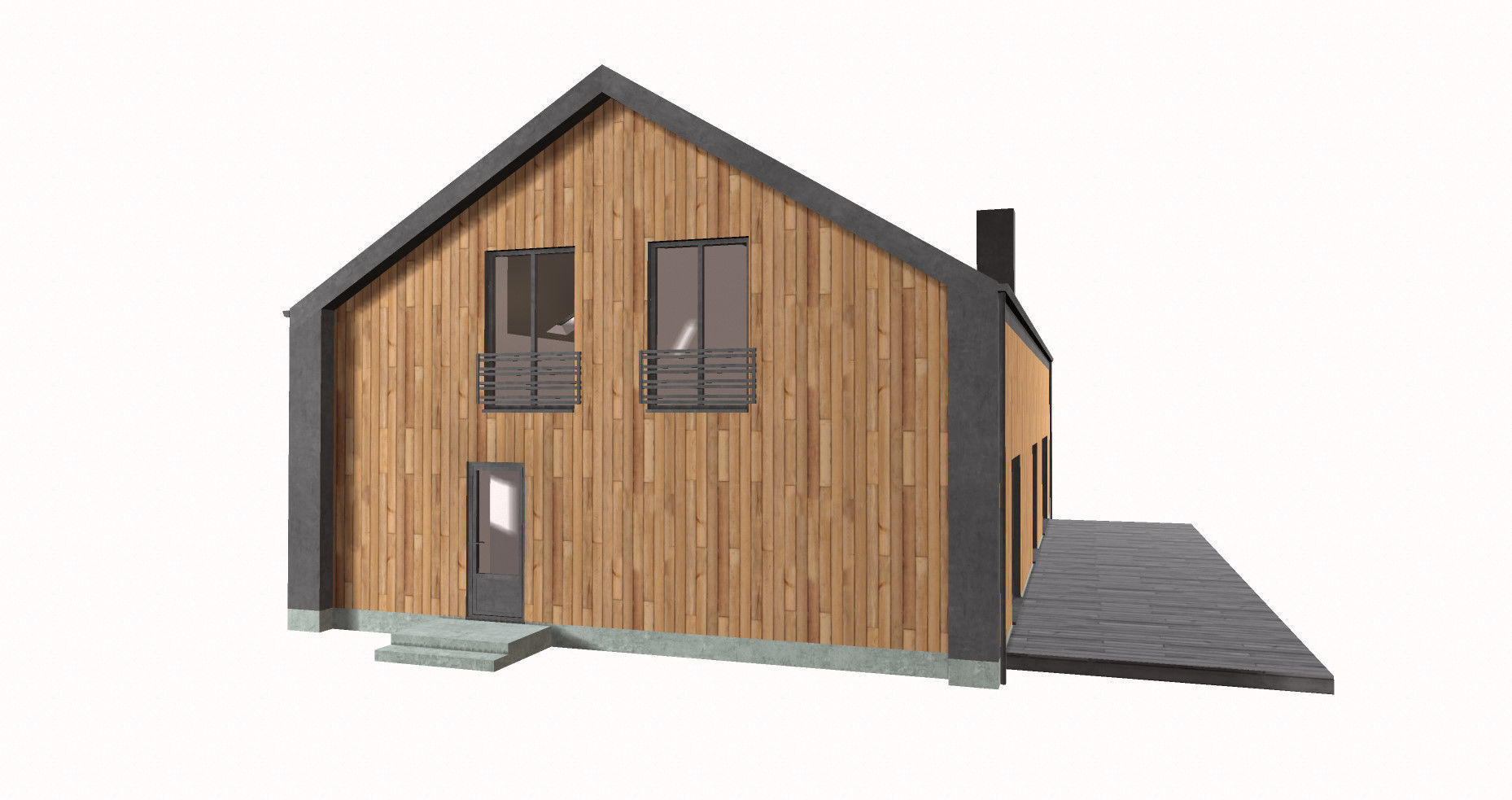 house with dimensions-5 Low-poly 3D model_2