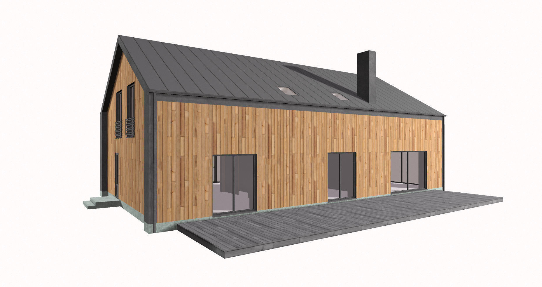 house with dimensions-5 Low-poly 3D model_3