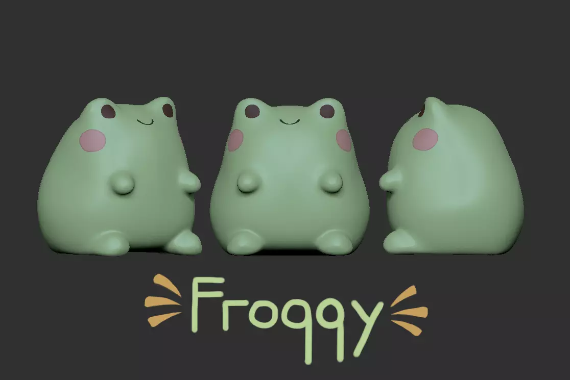 Froggy - Cute Frog Low Poly Character Low-poly 3D model_0