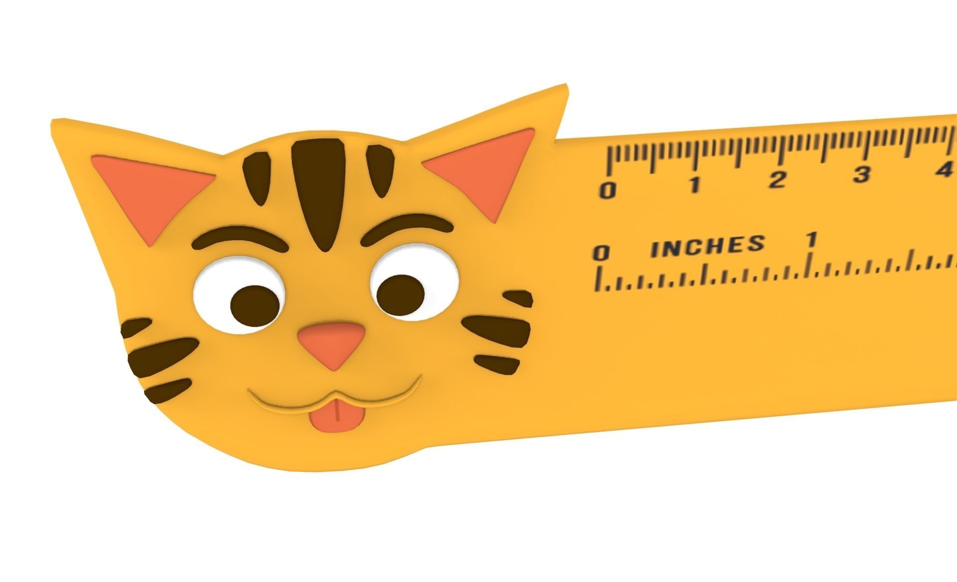 Ruler With Tiger Animal Adorable Low-poly 3D model_5