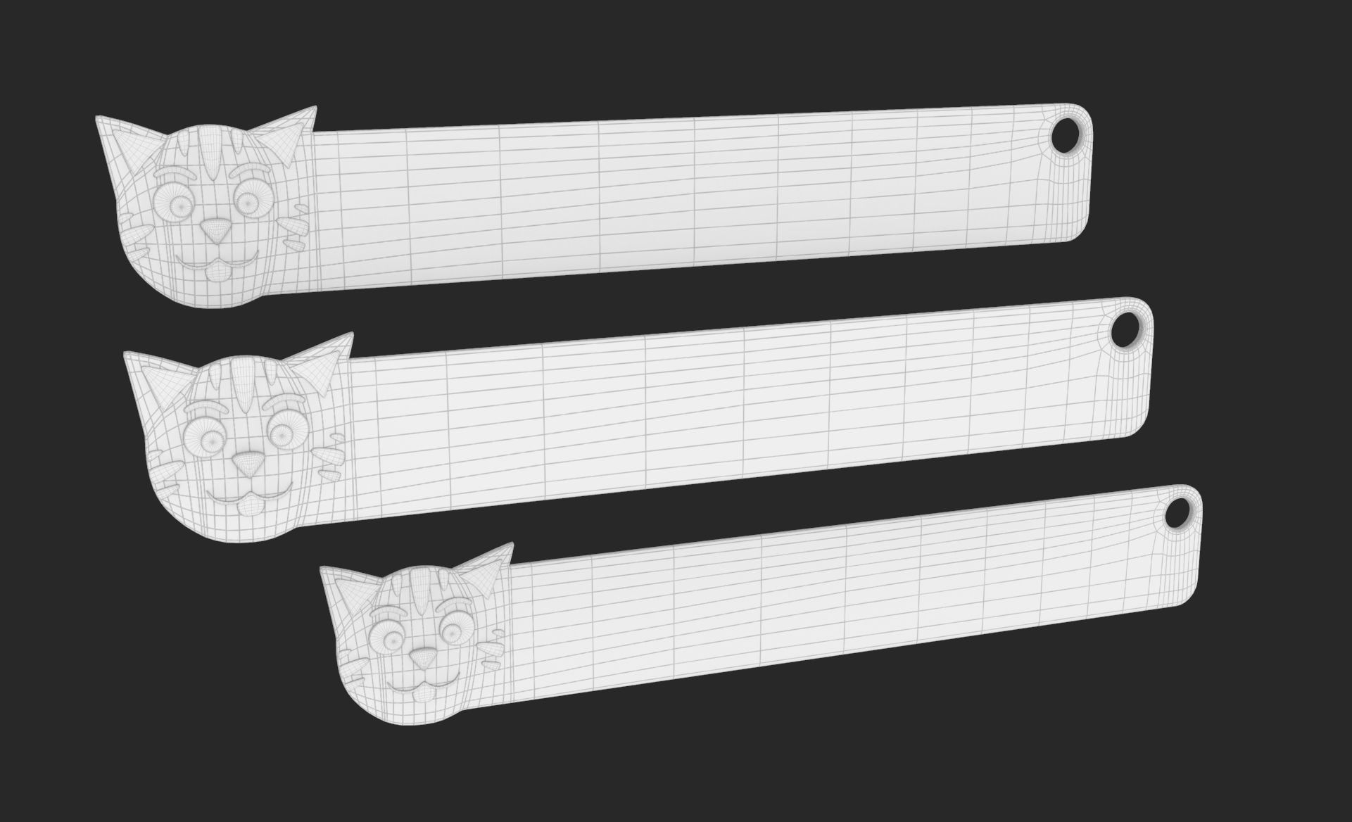 Ruler With Tiger Animal Adorable Low-poly 3D model_9