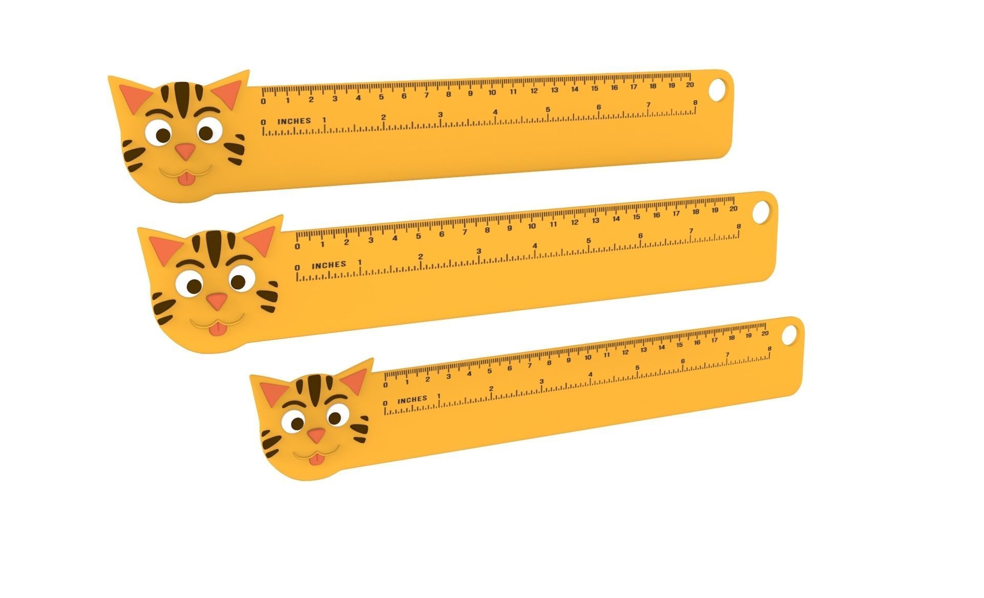 Ruler With Tiger Animal Adorable Low-poly 3D model_7