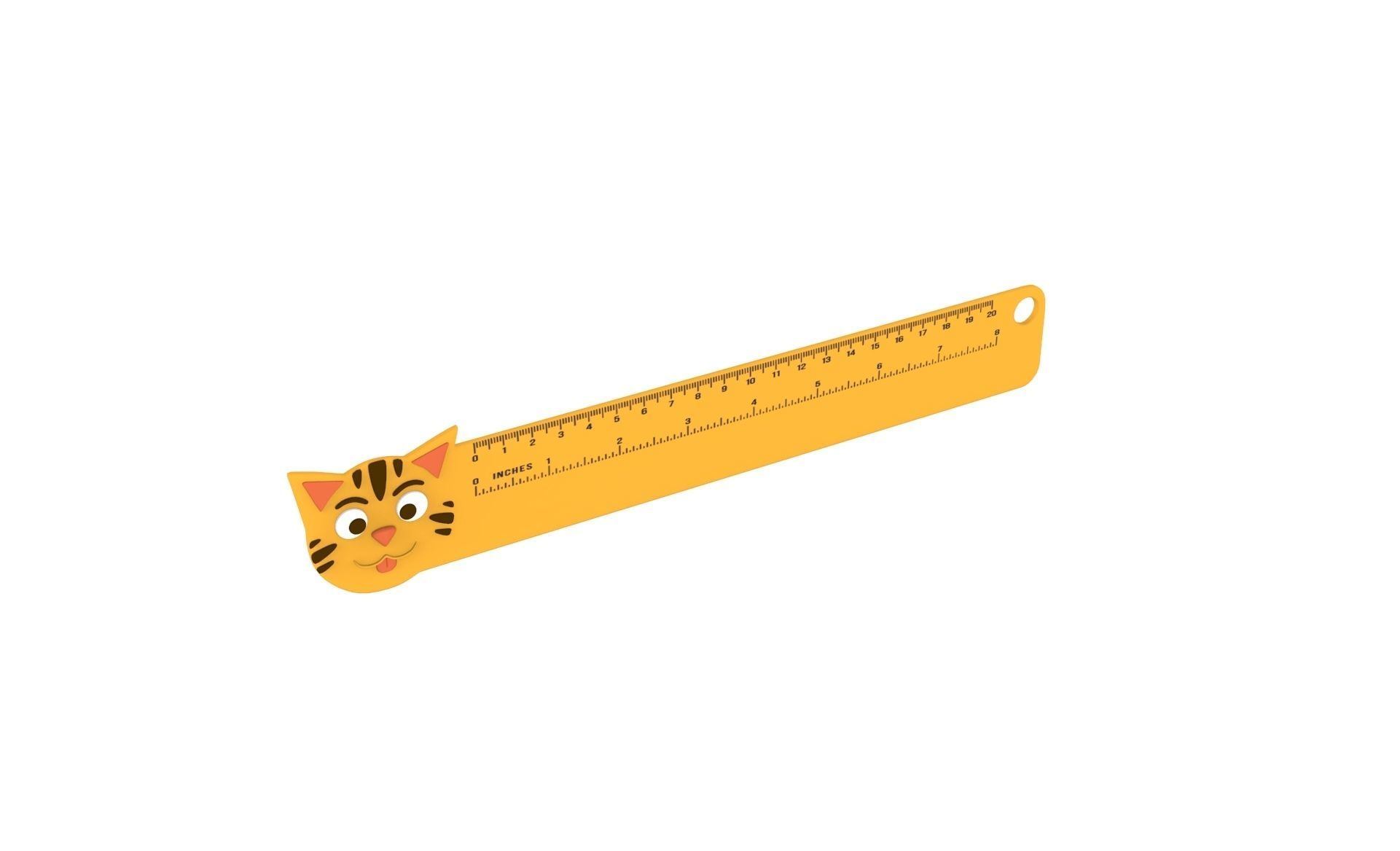 Ruler With Tiger Animal Adorable Low-poly 3D model_1
