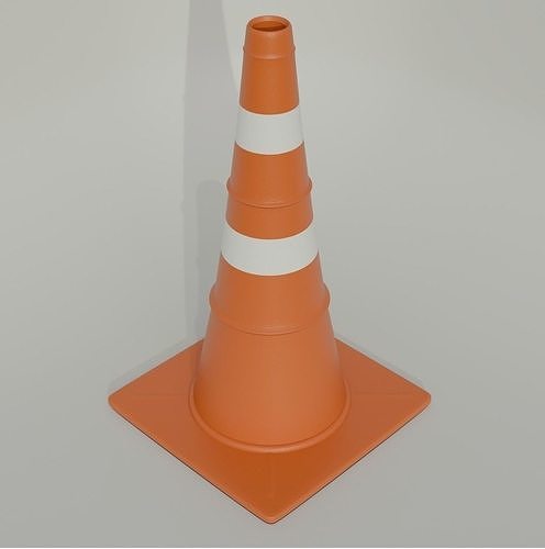 Traffic Cone Low-poly 3D model