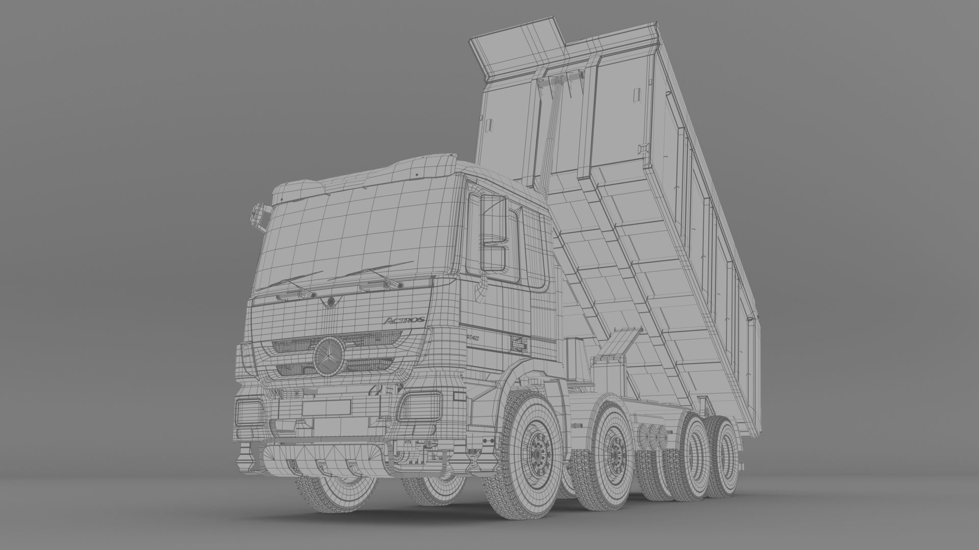 Mercedes Actros 4140-K 8x4 Meiller 3D model_25