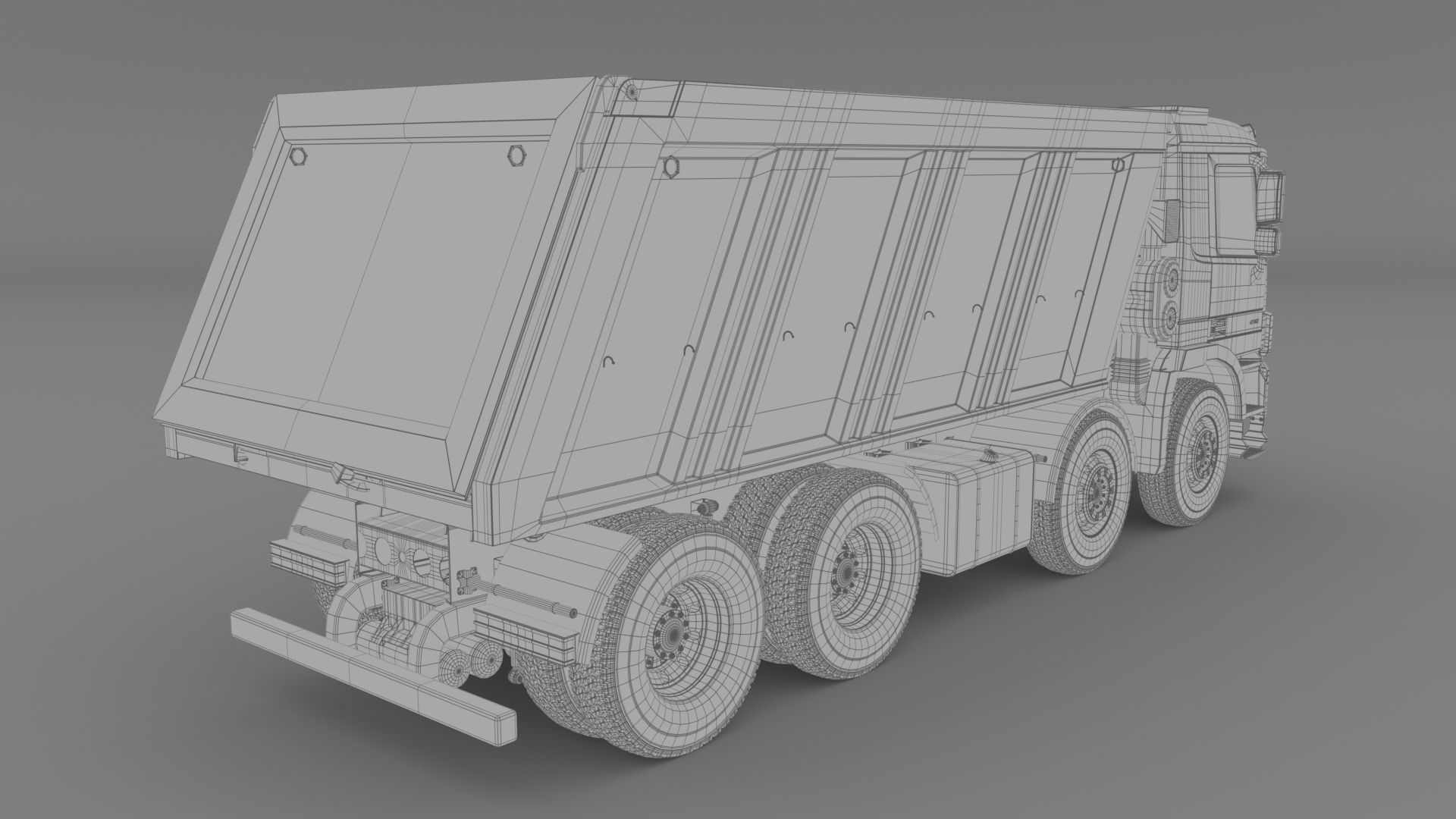 Mercedes Actros 4140-K 8x4 Meiller 3D model_21