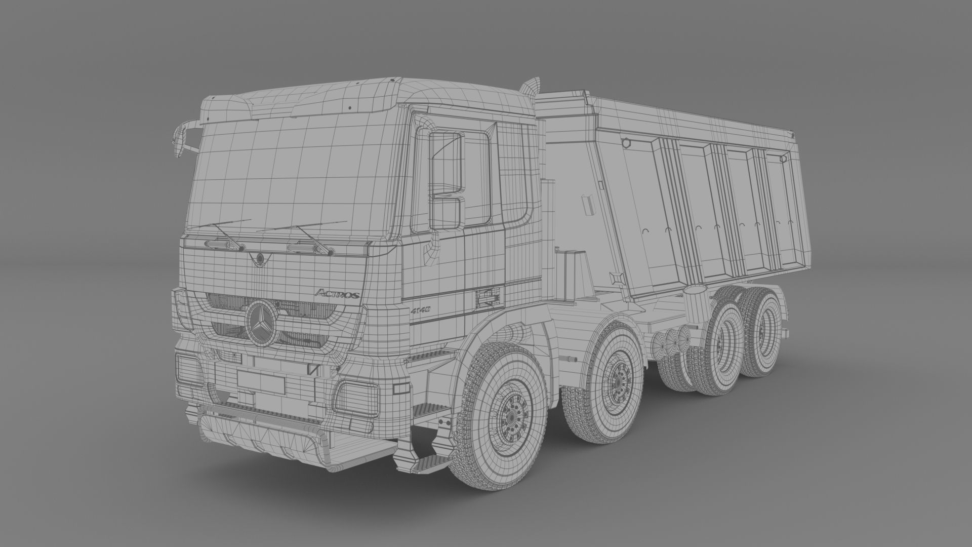 Mercedes Actros 4140-K 8x4 Meiller 3D model_18