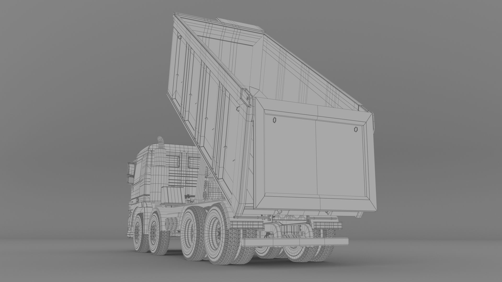 Mercedes Actros 4140-K 8x4 Meiller 3D model_27