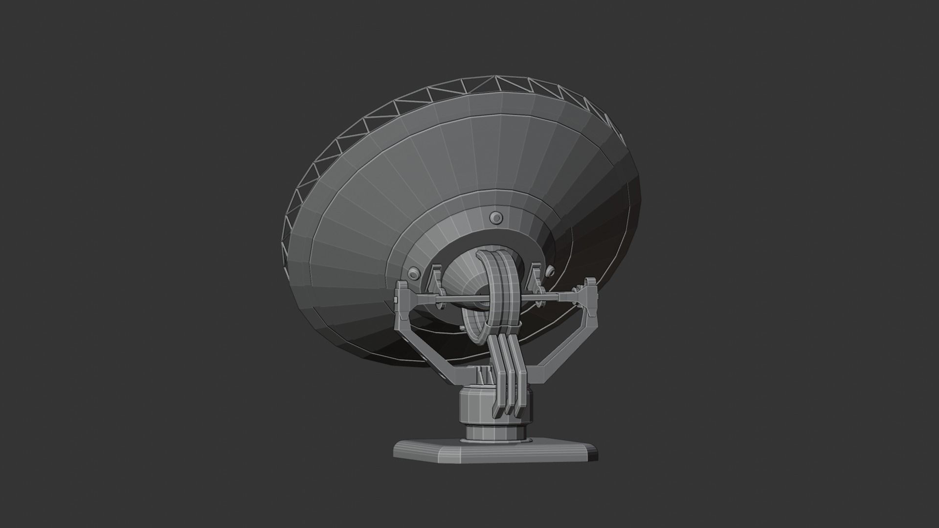 MARS SciFi Radio Telescope Low-poly 3D model_7