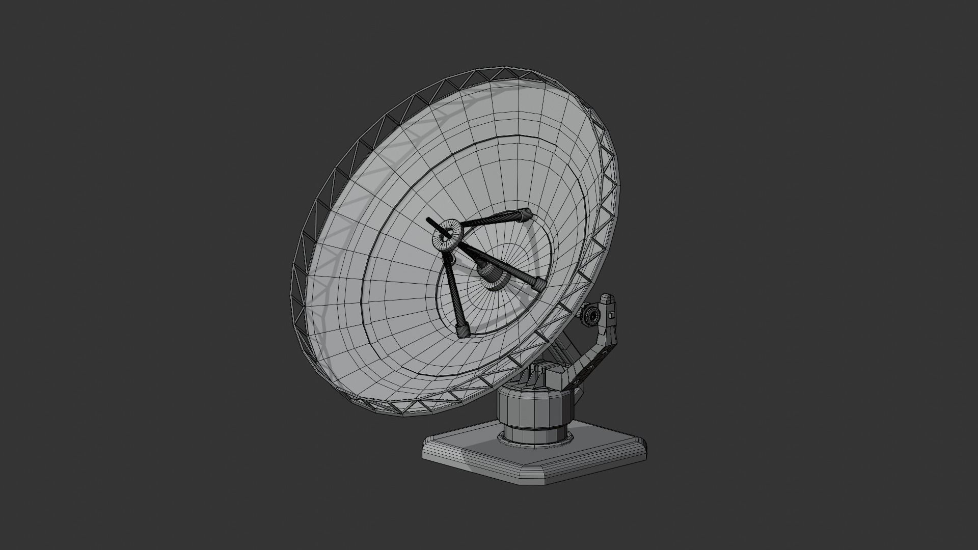 MARS SciFi Radio Telescope Low-poly 3D model_9
