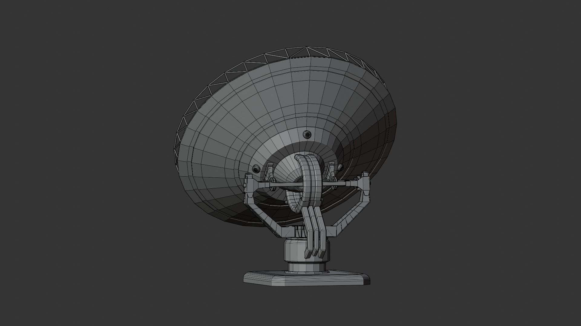 MARS SciFi Radio Telescope Low-poly 3D model_8