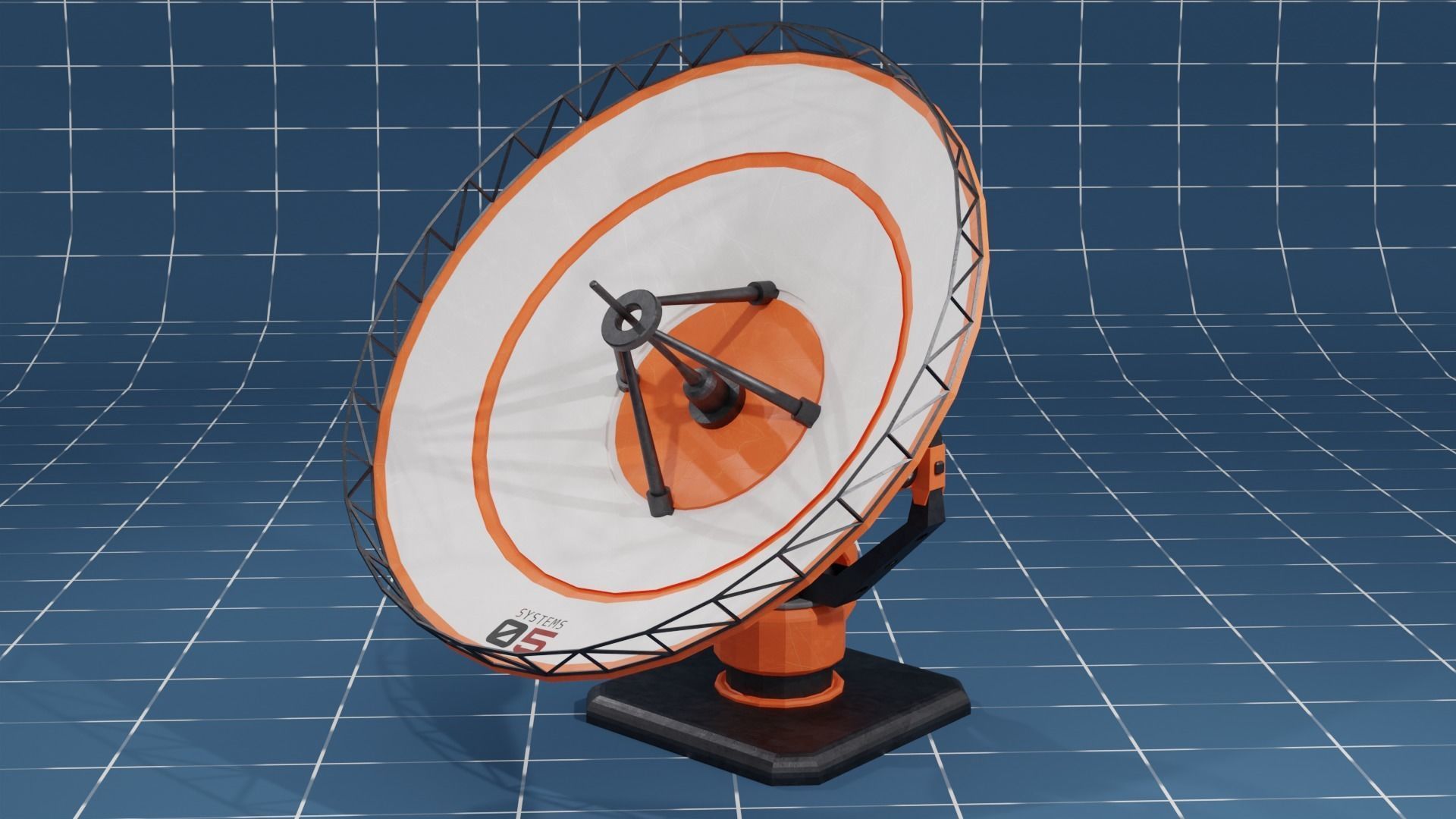 MARS SciFi Radio Telescope Low-poly 3D model_3
