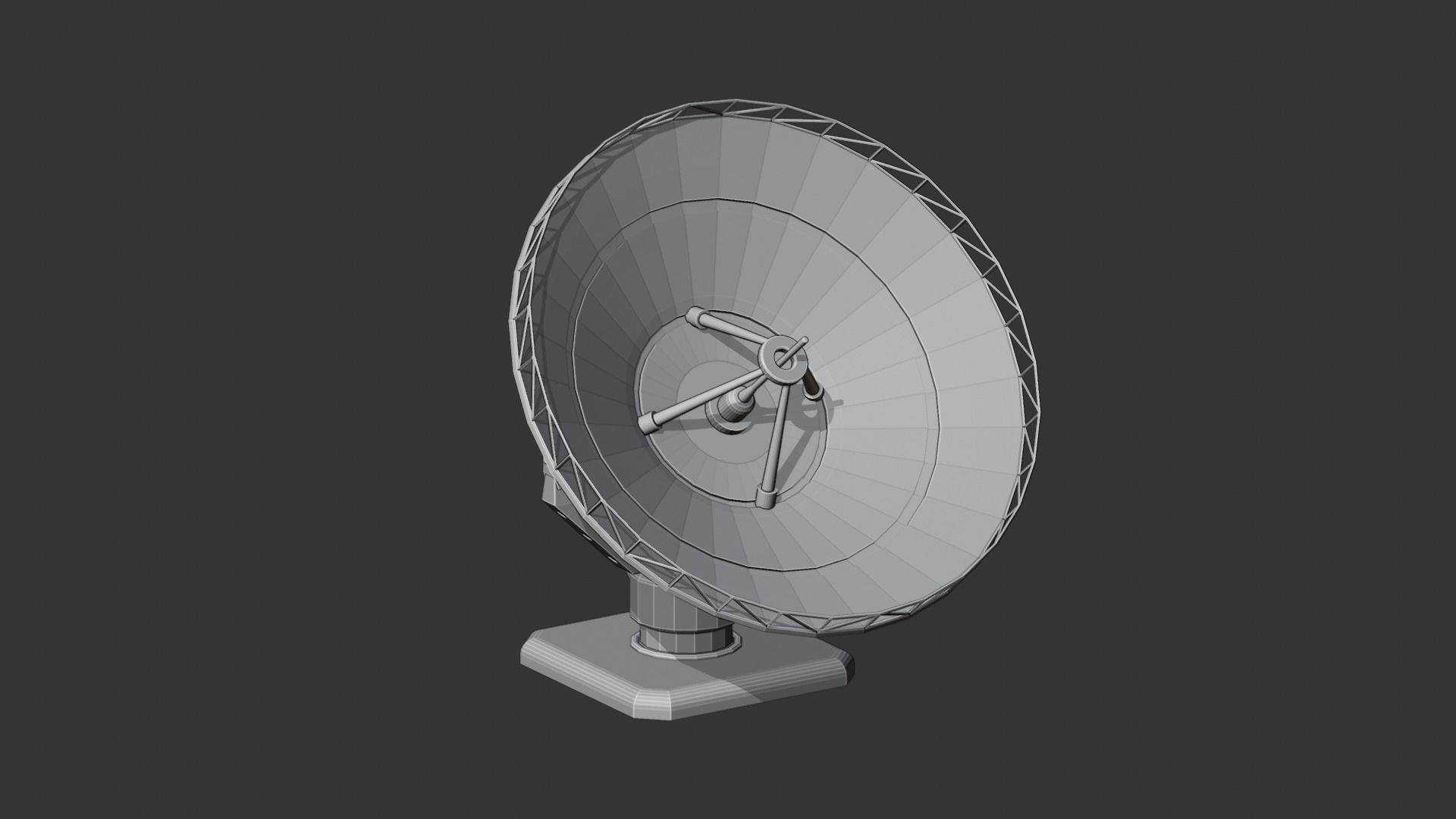 MARS SciFi Radio Telescope Low-poly 3D model_6