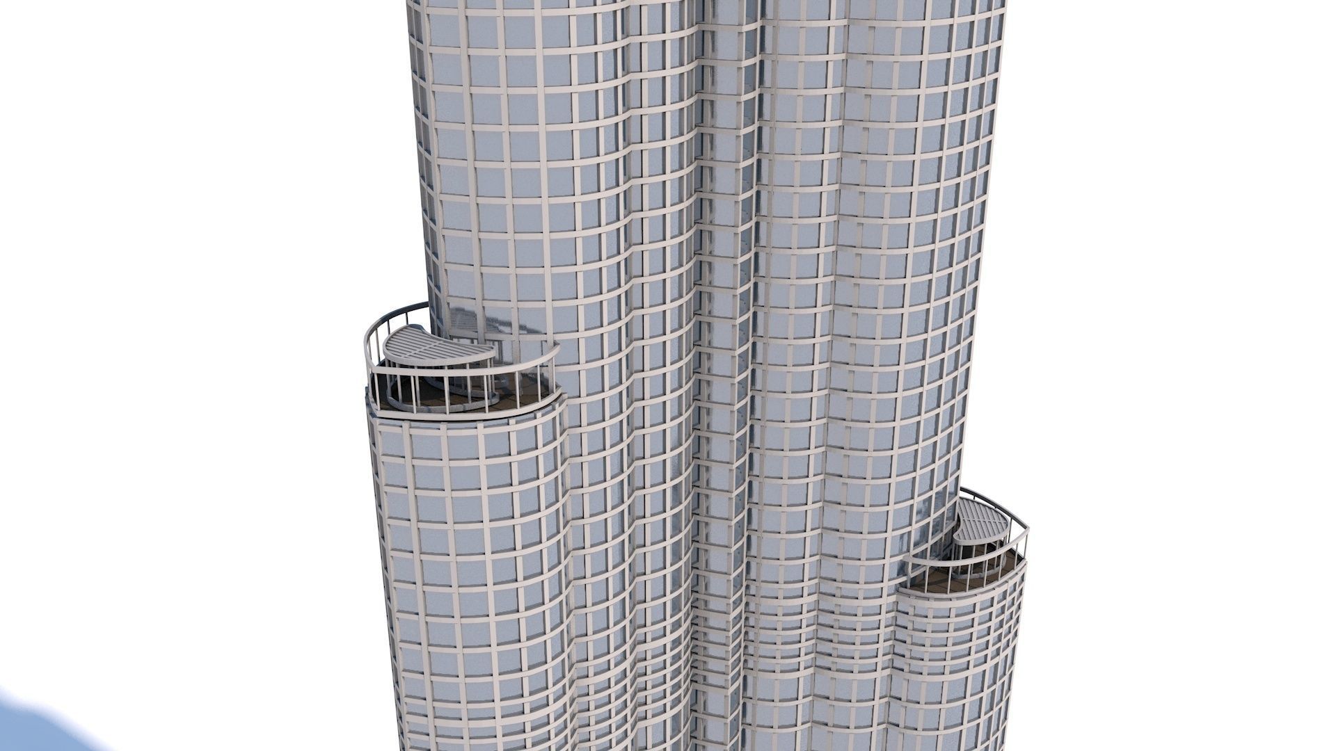 Burj Khalifa Dubai Low-poly 3D model_4