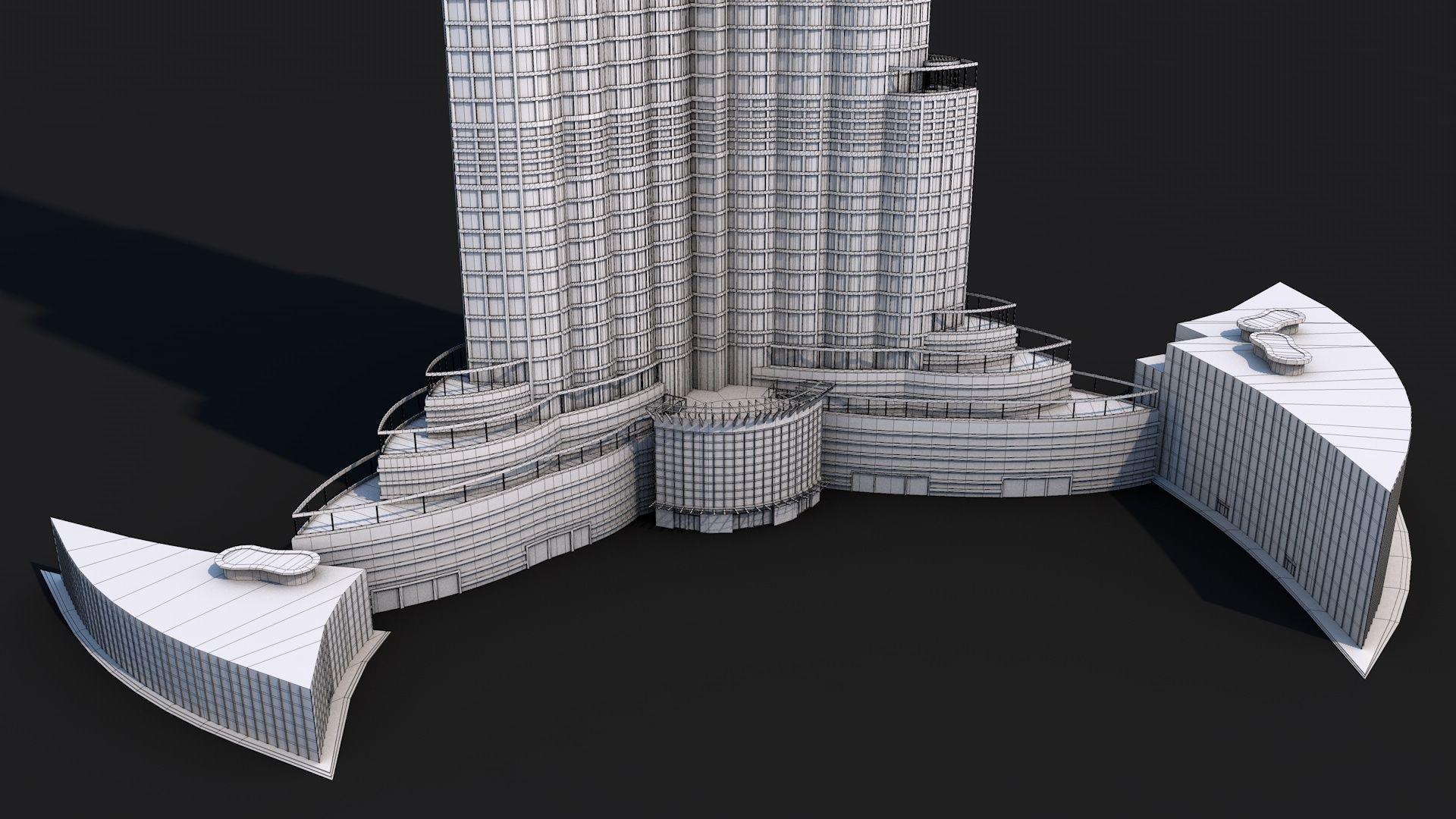 Burj Khalifa Dubai Low-poly 3D model_3