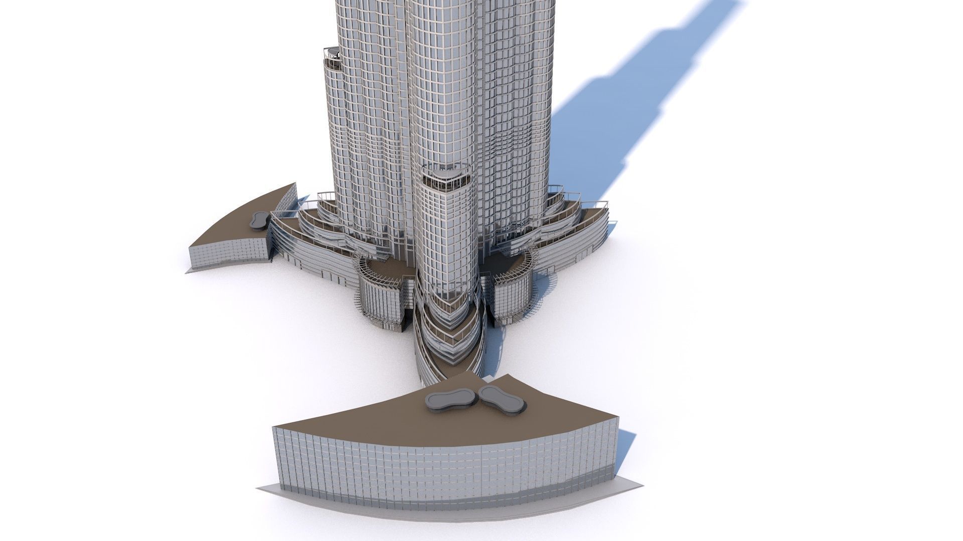 Burj Khalifa Dubai Low-poly 3D model_5