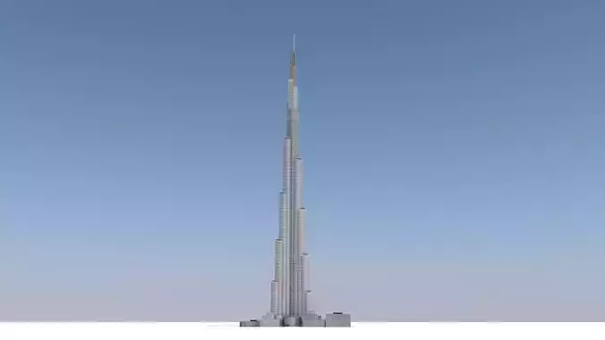 Burj Khalifa Dubai Low-poly 3D model