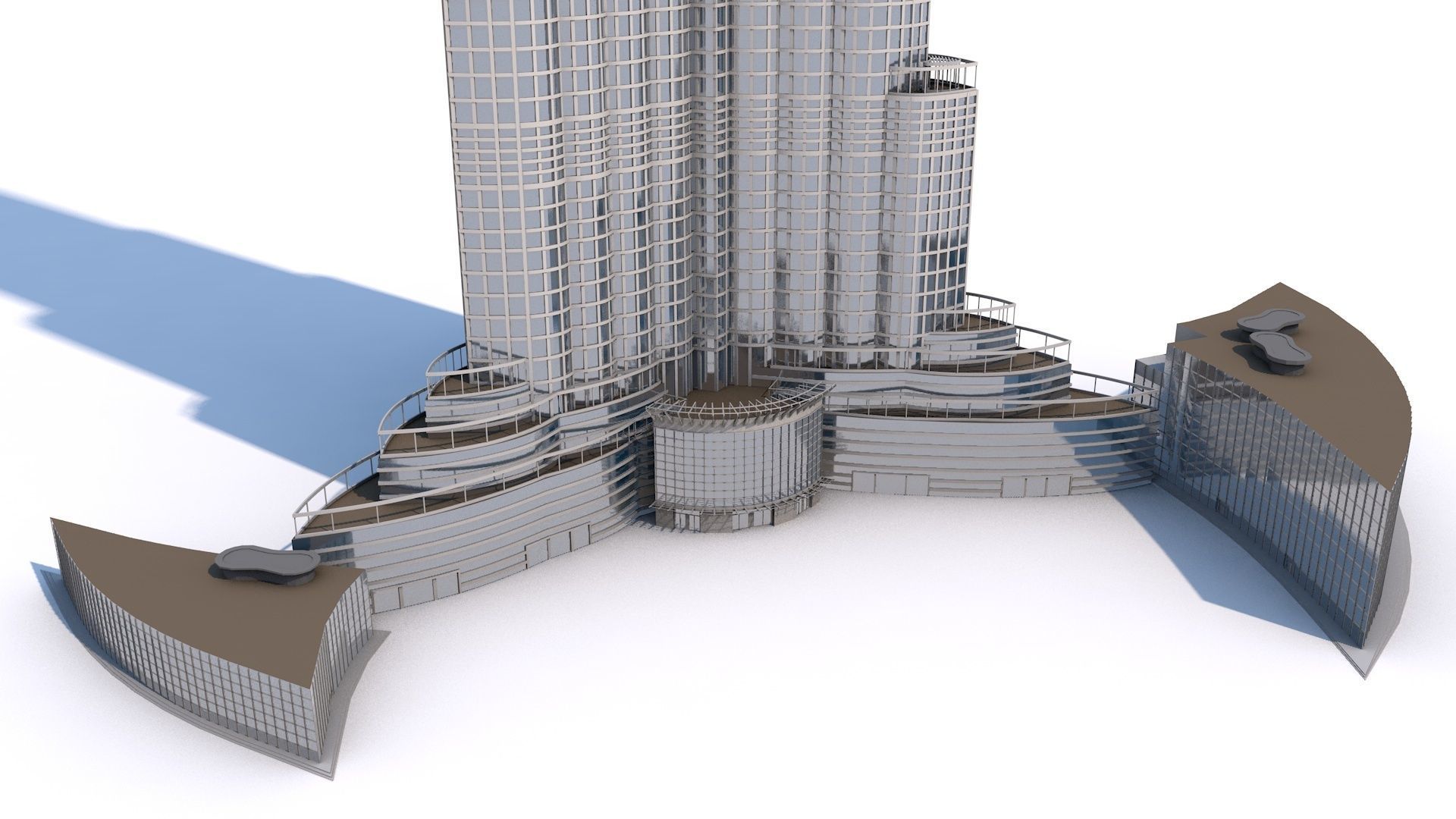 Burj Khalifa Dubai Low-poly 3D model_2