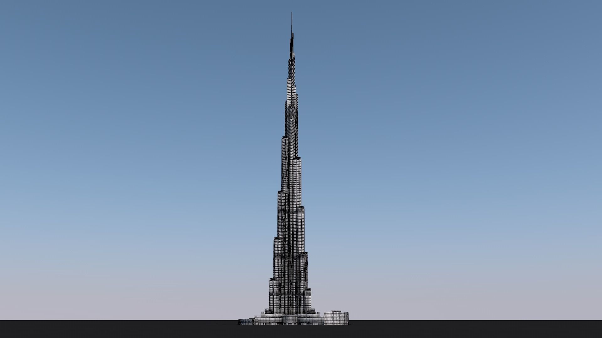 Burj Khalifa Dubai Low-poly 3D model_1