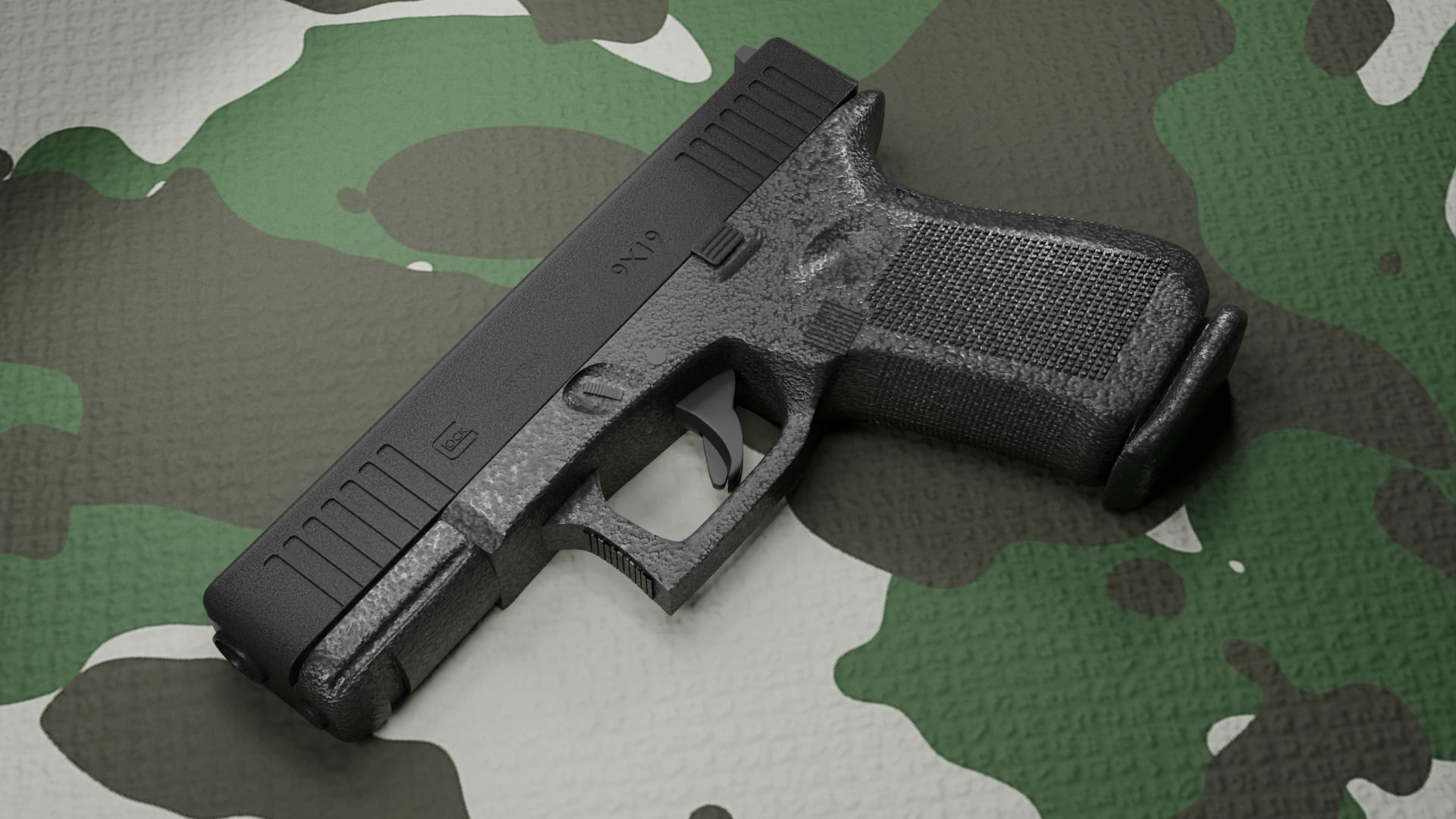 Glock 19  Low-poly 3D model_2