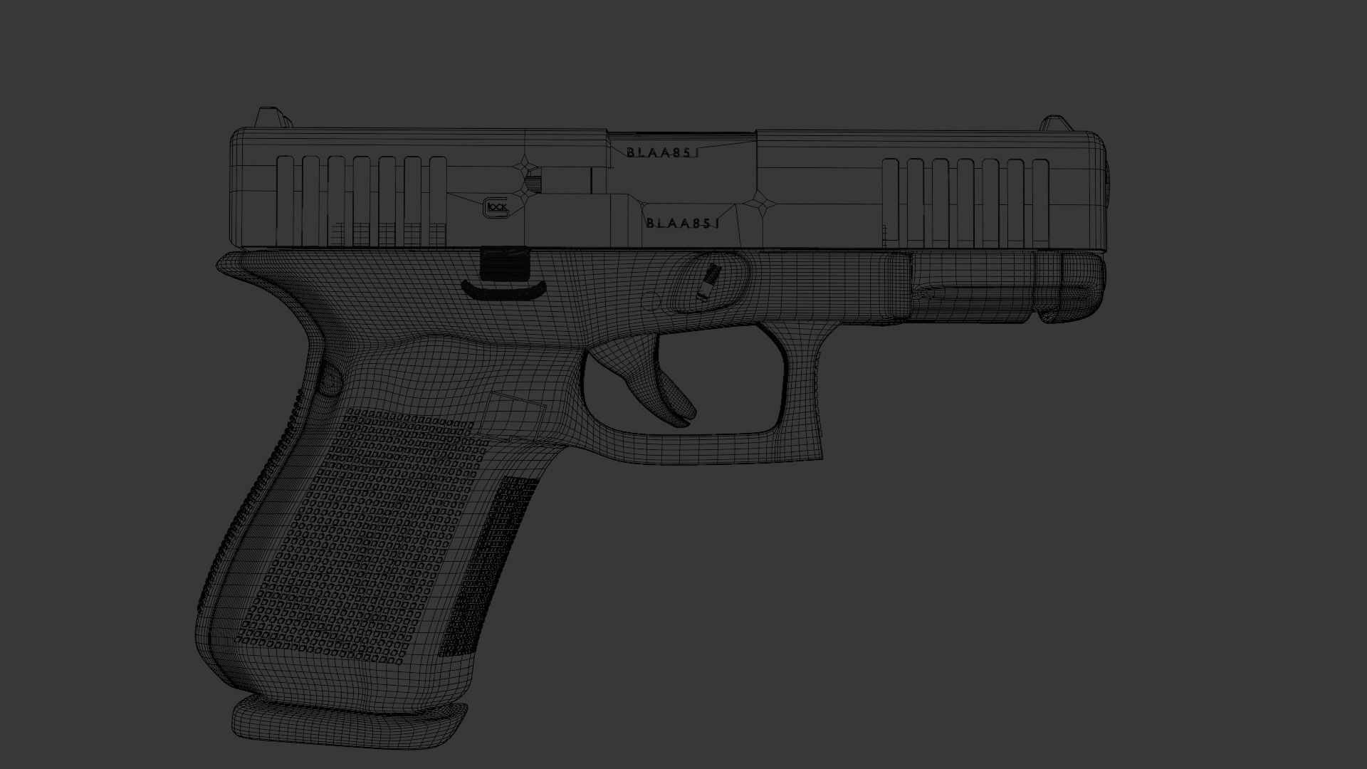 Glock 19  Low-poly 3D model_11