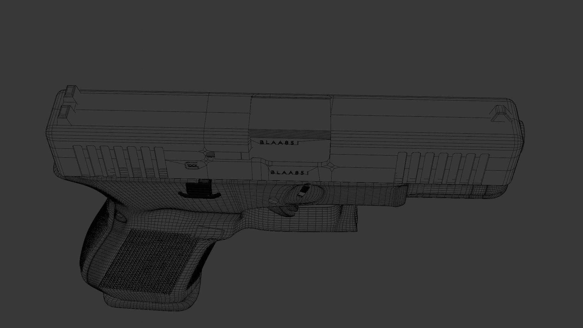 Glock 19  Low-poly 3D model_12