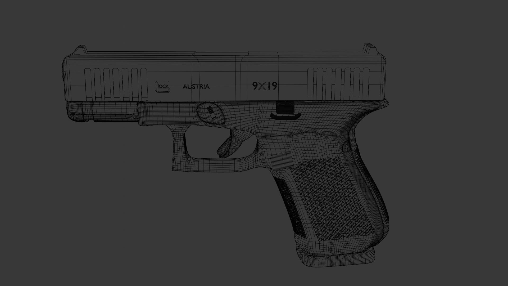 Glock 19  Low-poly 3D model_13