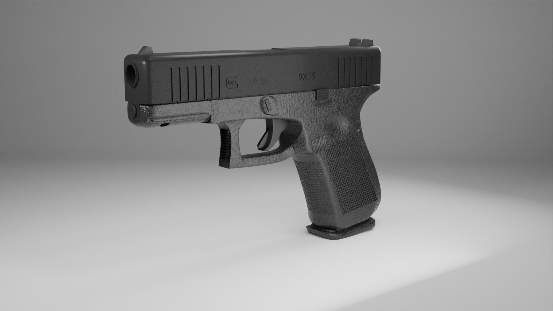 Glock 19  Low-poly 3D model_10