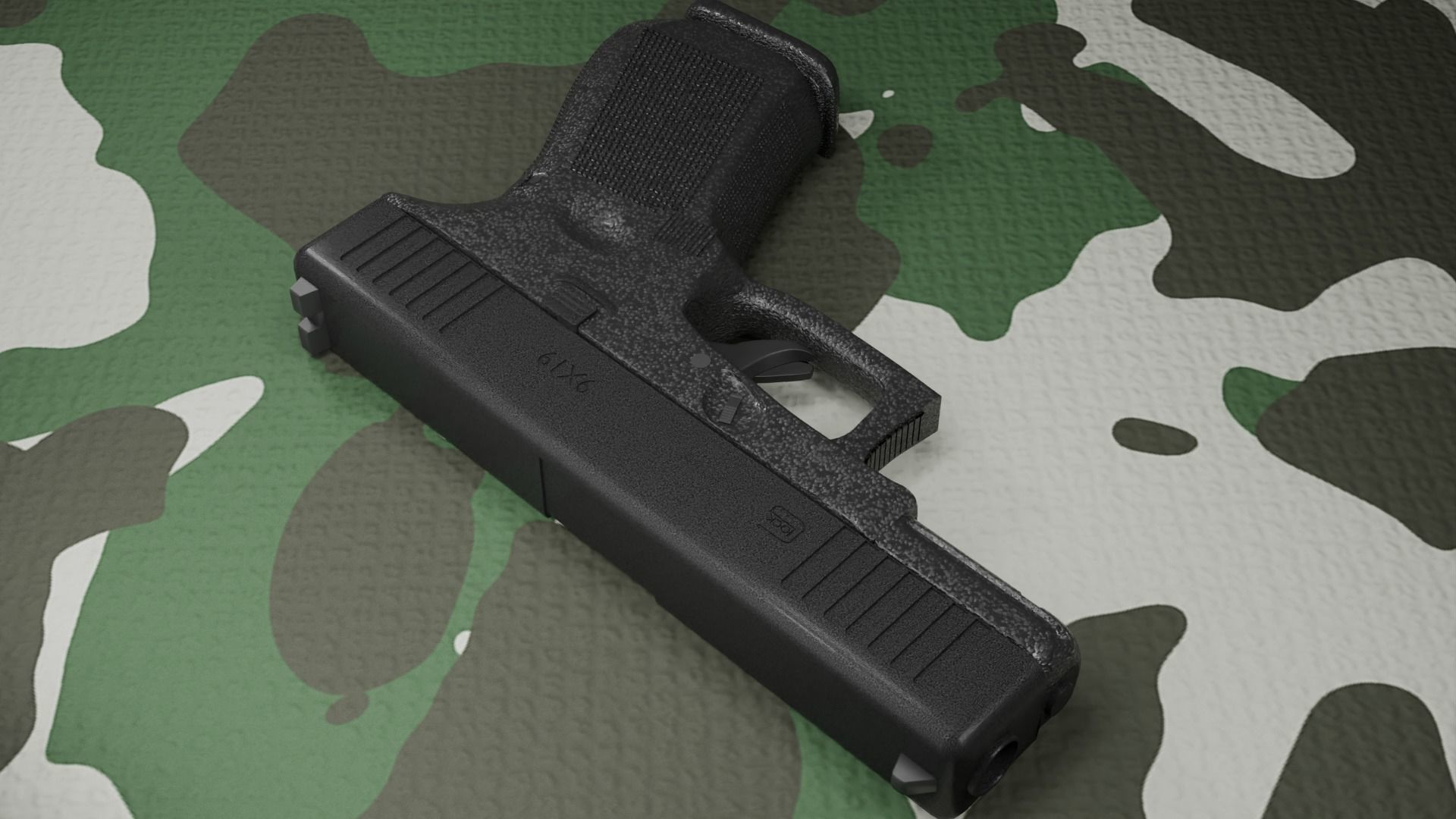 Glock 19  Low-poly 3D model_6