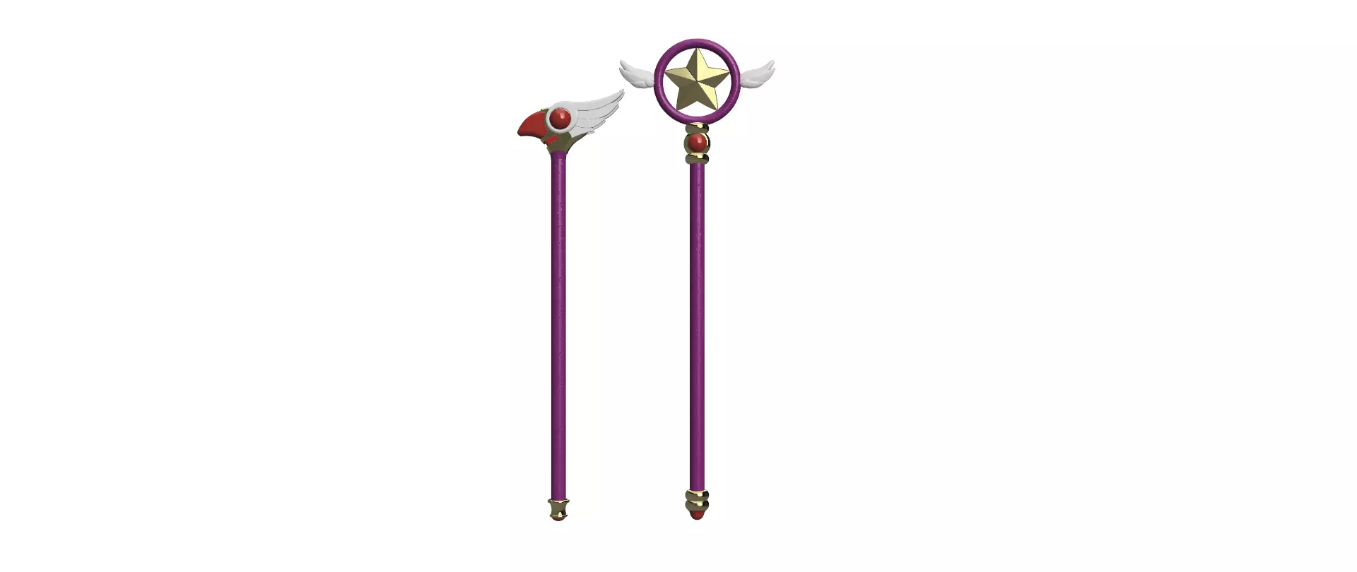 PACK SAKURA CARD CAPTOR CROSIER-STAFF-CANE 3D print model