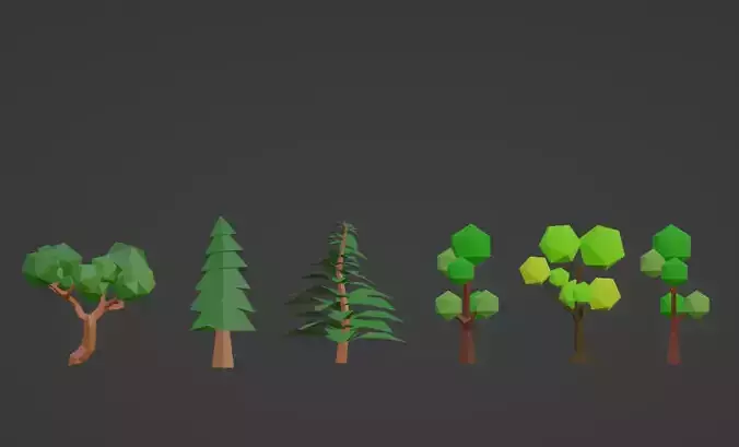High-quality low-poly trees 
