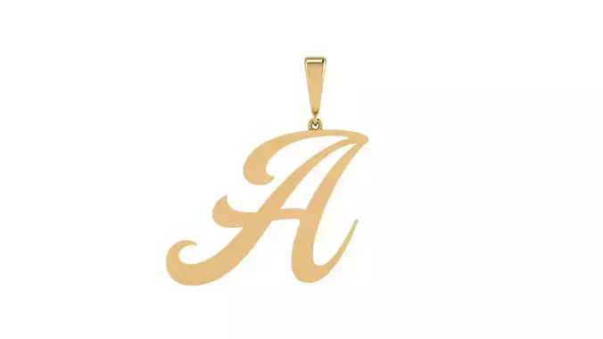 Pendant Alphabet Letter A 20 mm Camp 3D print model