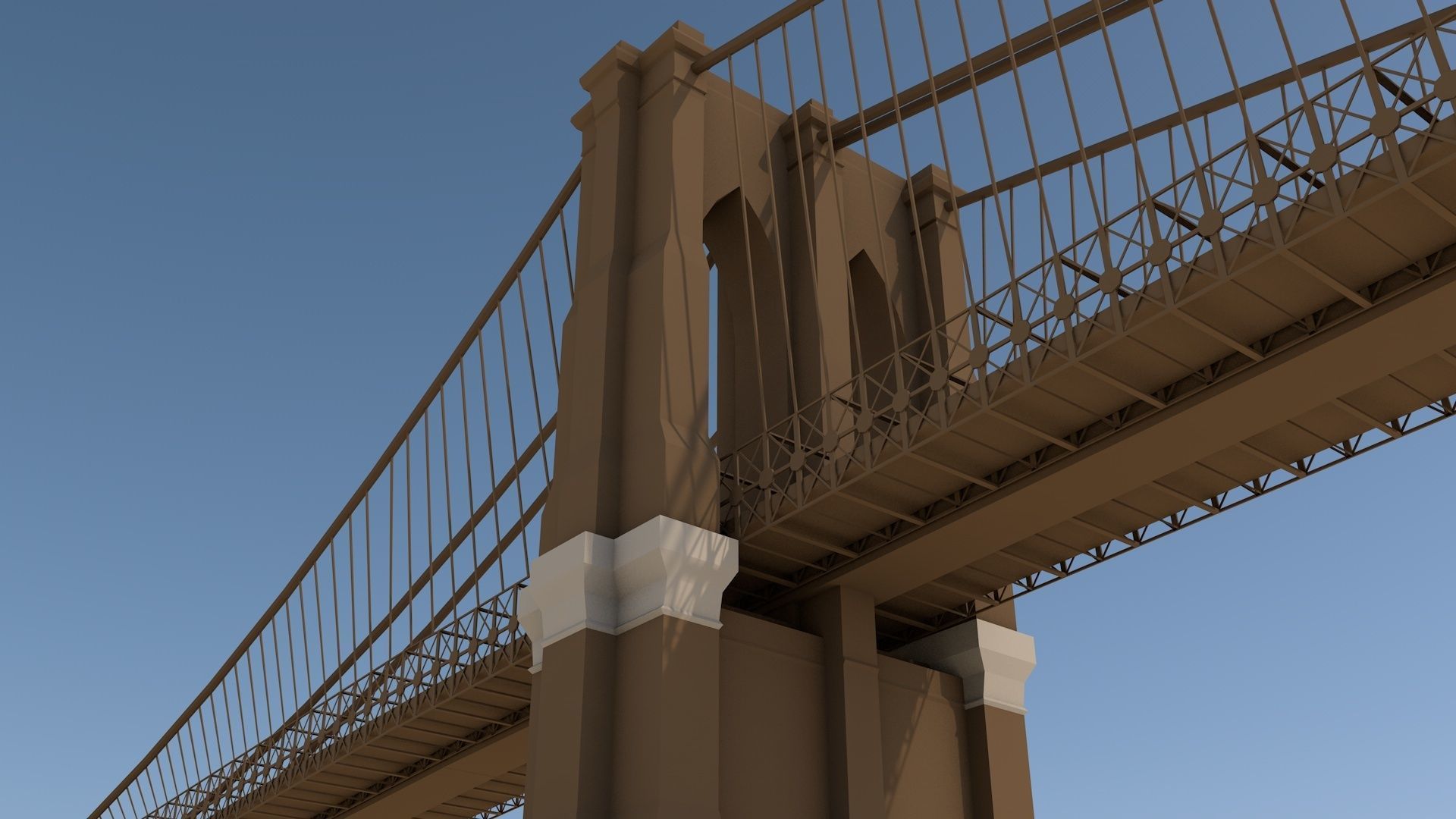 Brooklyn Bridge Low-poly 3D model_5