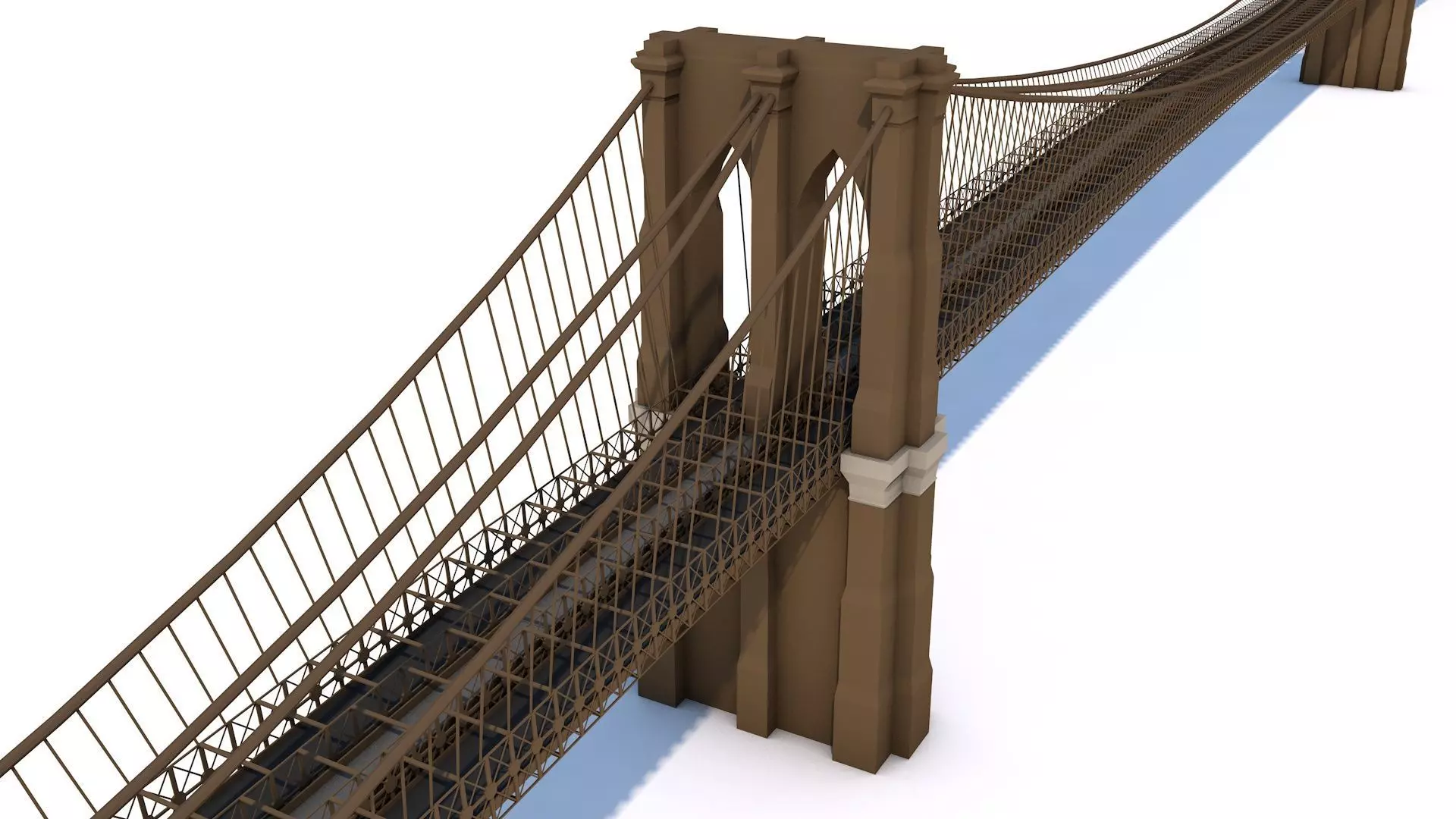 Brooklyn Bridge Low-poly 3D model_0
