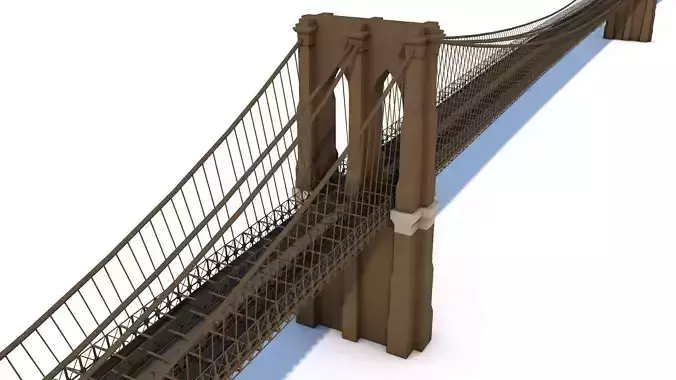 Brooklyn Bridge Low-poly 3D model