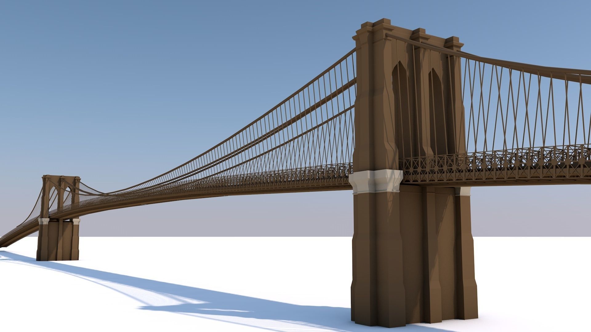 Brooklyn Bridge Low-poly 3D model_2