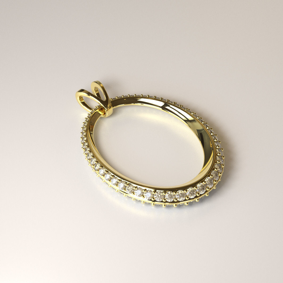 Oval Pendant with its Special Bail Free 3D print model_2