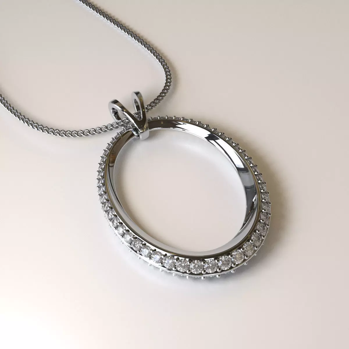 Oval Pendant with its Special Bail Free 3D print model_0