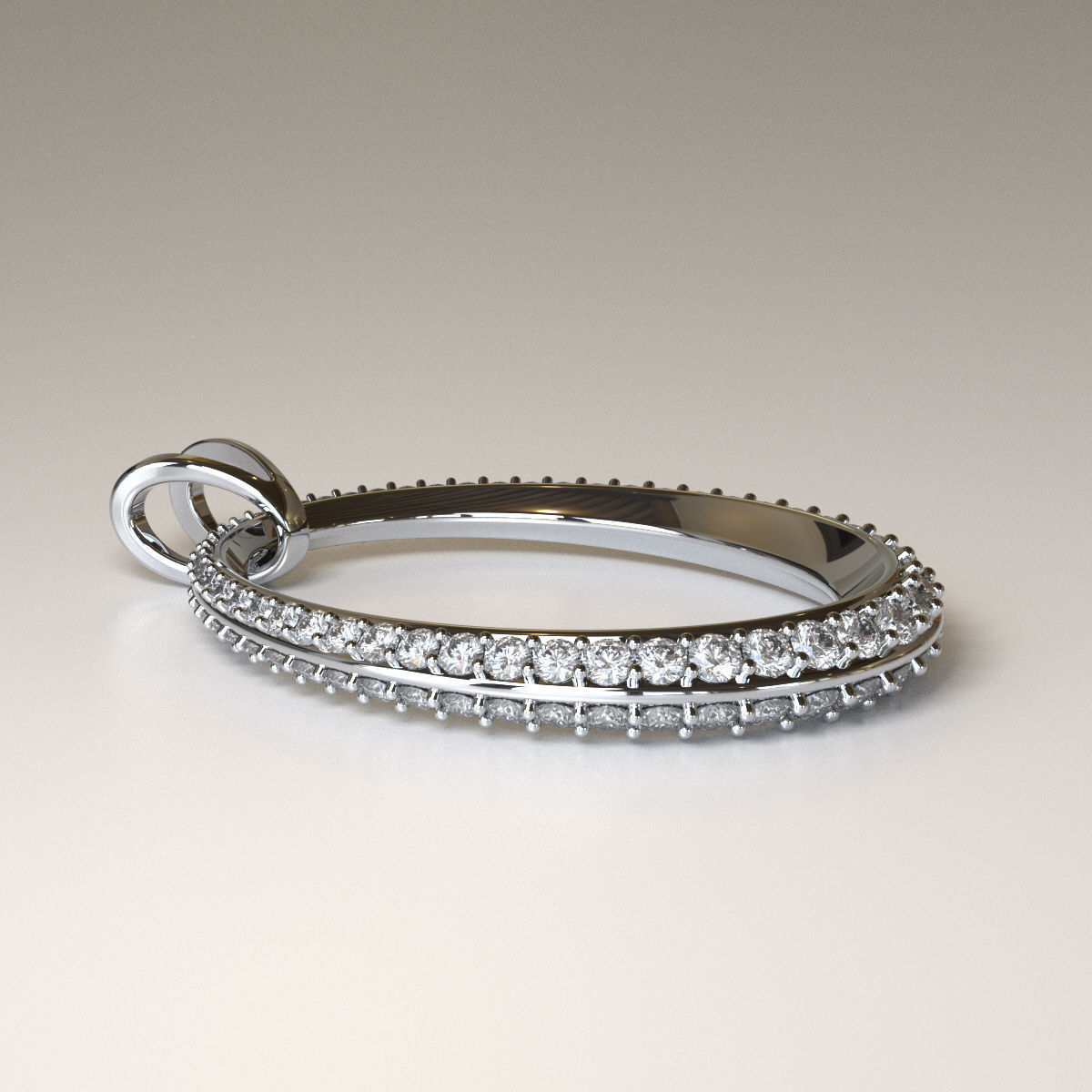 Oval Pendant with its Special Bail Free 3D print model_3