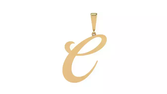 Pendant Alphabet Letter C 20 mm Camp 3D print model