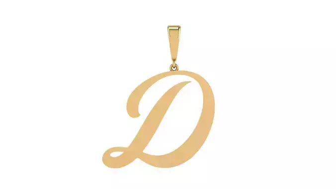 Pendant Alphabet Letter D 20 mm Camp 3D print model