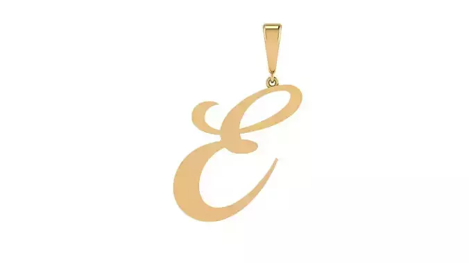 Pendant Alphabet Letter E 20 mm Camp 3D print model