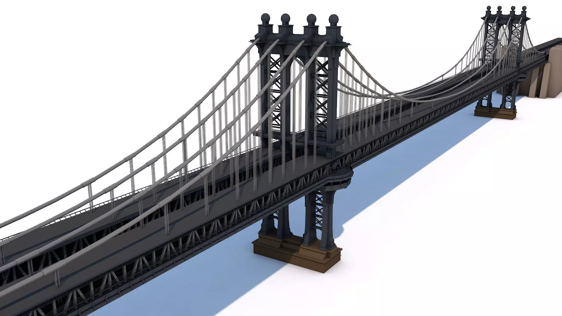 Manhattan Bridge Low-poly 3D model_0