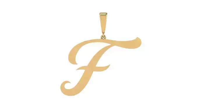 Pendant Alphabet Letter F 20 mm Camp 3D print model