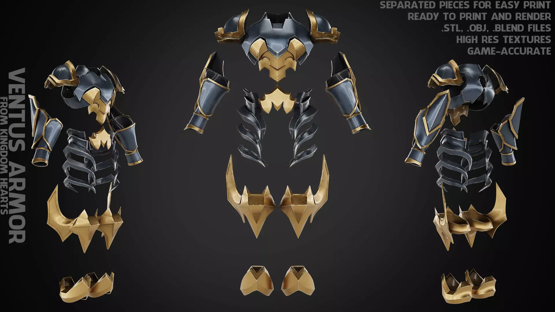 Kingdom Hearts Ventus Armor for Cosplay 3D print model_0