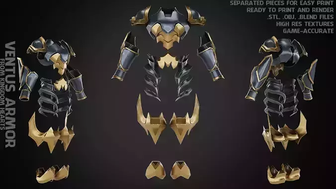 Kingdom Hearts Ventus Armor for Cosplay 3D print model