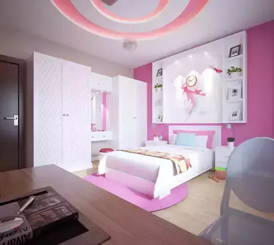 girl bed room design 3D print model