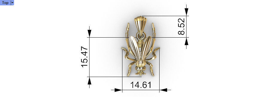 Mosquito bug fly Pendant Necklace Charm bracelet Jewelry 3D print model_16